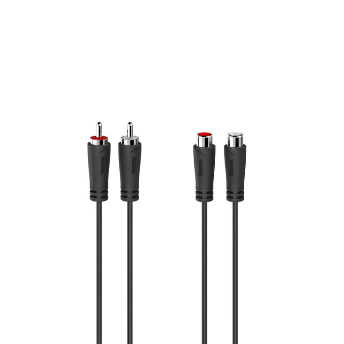 HAMA Audio Extension Cable 2 x Chinch Male - 2 x Chinch Female, 5.0 m, Black