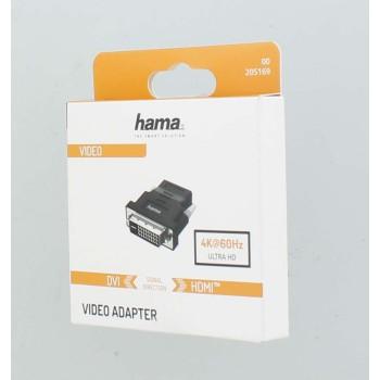 Adapter HAMA 205169, DVI-D male - HDMI female, Ultra-HD, 4K, Black