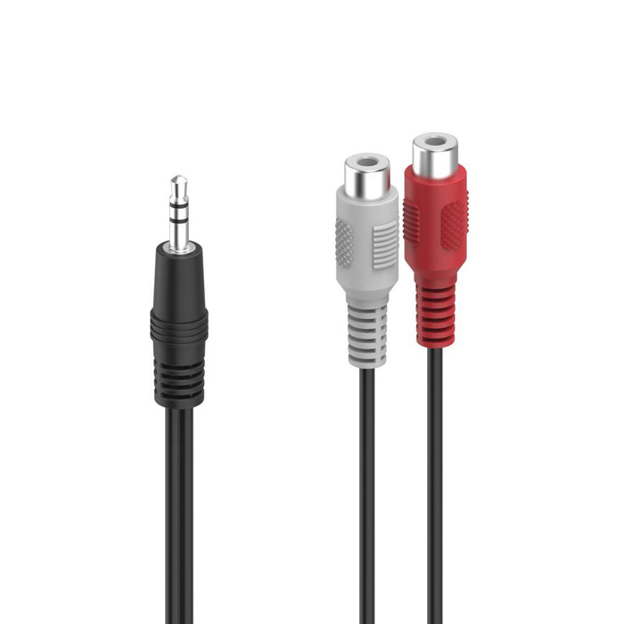 HAMA Audio adapter, 2 x RCA female - 3.5 mm jack male, stereo