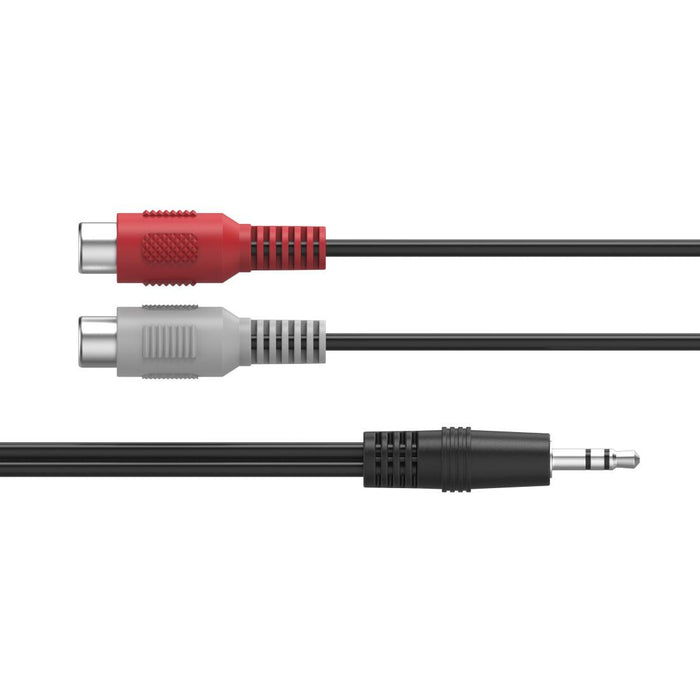 HAMA Audio adapter, 2 x RCA female - 3.5 mm jack male, stereo