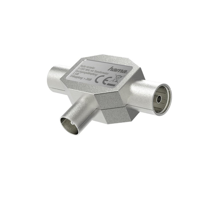 HAMA, Splitter for antenna, 1 input - 2 outputs, metal