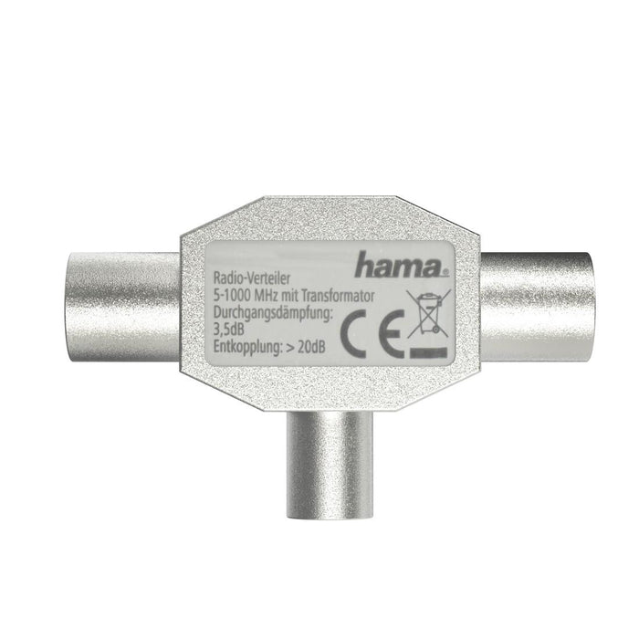 HAMA, Splitter for antenna, 1 input - 2 outputs, metal
