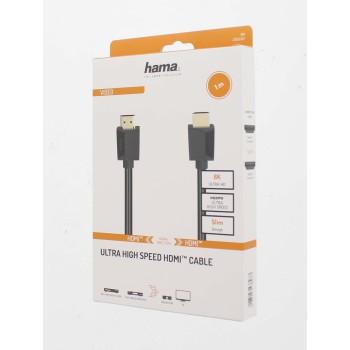 Cable HAMA High Speed, HDMI male - HDMI male, 8K, 48GB/s, Ethernet, 1 m, Posl. connectors, Black