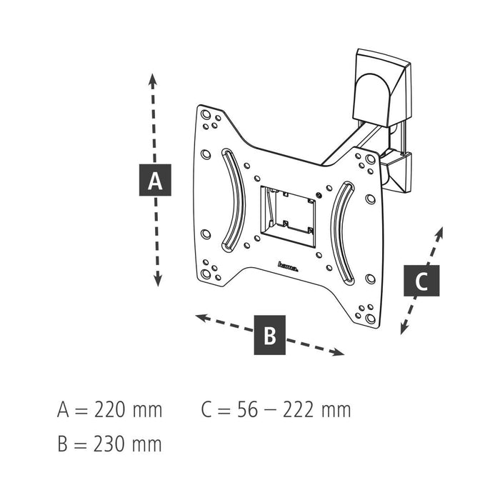 TV wall mount, Fullmotion, 122cm, 48", 220821
