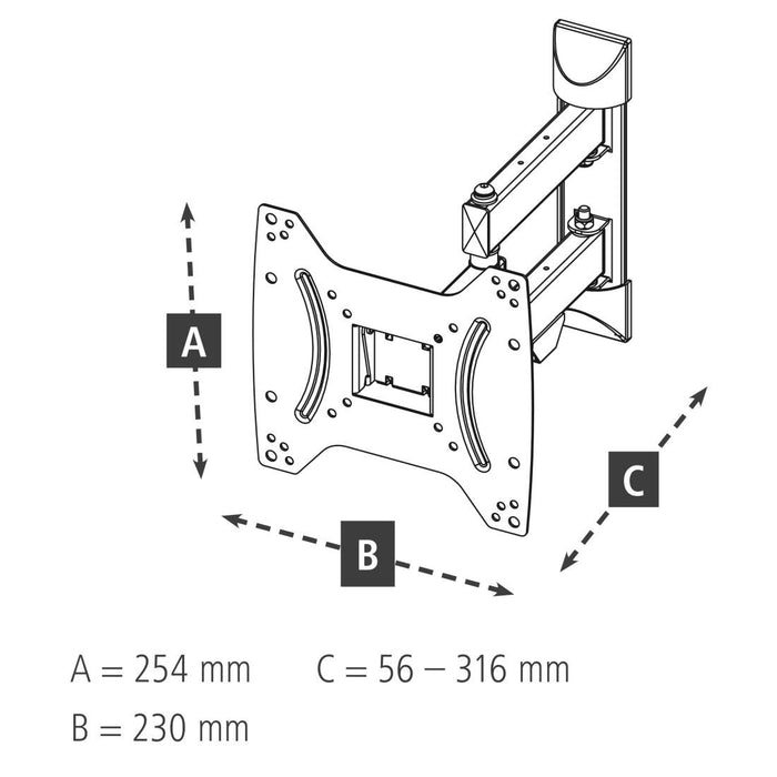 TV wall mount, Fullmotion, 122 cm (48"), 220822