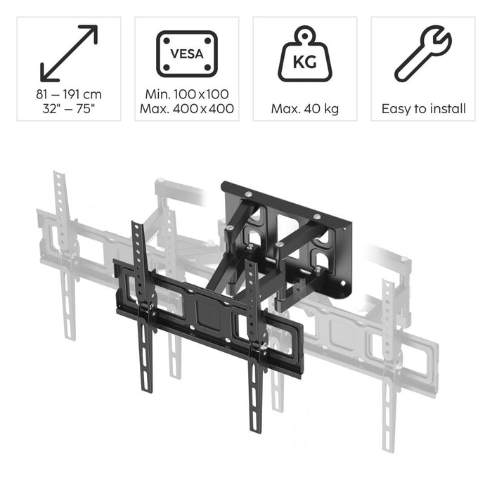 Hama TV wall mount, 191 cm (75”), up to 40 kg