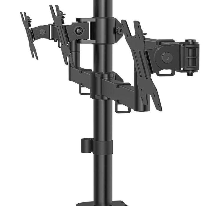 HAMA 3-Monitor Stand, Adjustable Height, 13" - 27"