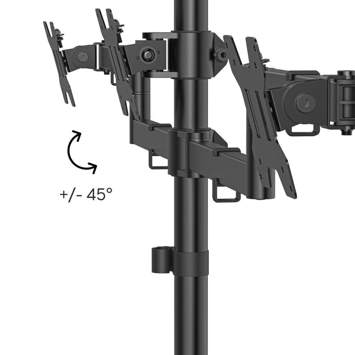 HAMA 3-Monitor Stand, Adjustable Height, 13" - 27"