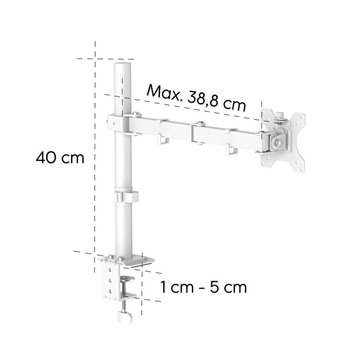 HAMA Desk monitor stand (13" - 35"), adjustable, 2 arms, 12kg, white