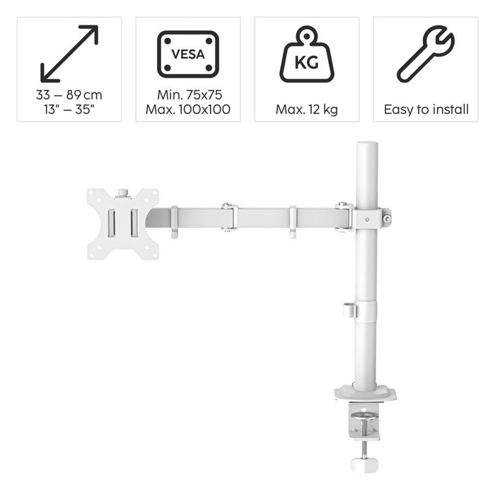 HAMA Desk monitor stand (13" - 35"), adjustable, 2 arms, 12kg, white