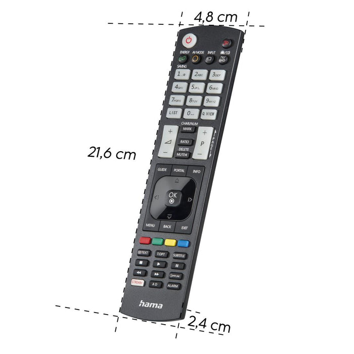 HAMA Universal remote for LG TV, Illuminated buttons, learnable