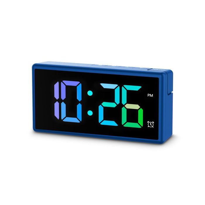 HAMA Digital clock "Ibiza", multi-color display, with USB charging function, blue