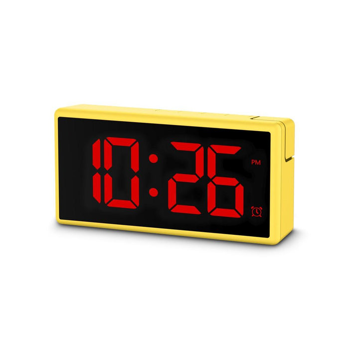 HAMA Digital clock "Ibiza", multi-color display, with USB charging function, yellow