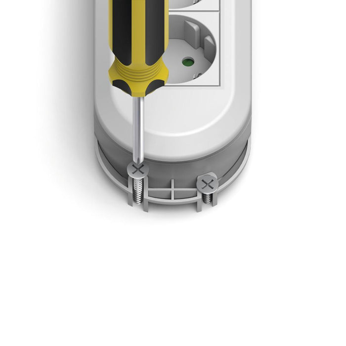 HAMA Power strip 6 sockets at 90°, on/off button, wall mounting, 2 m, white