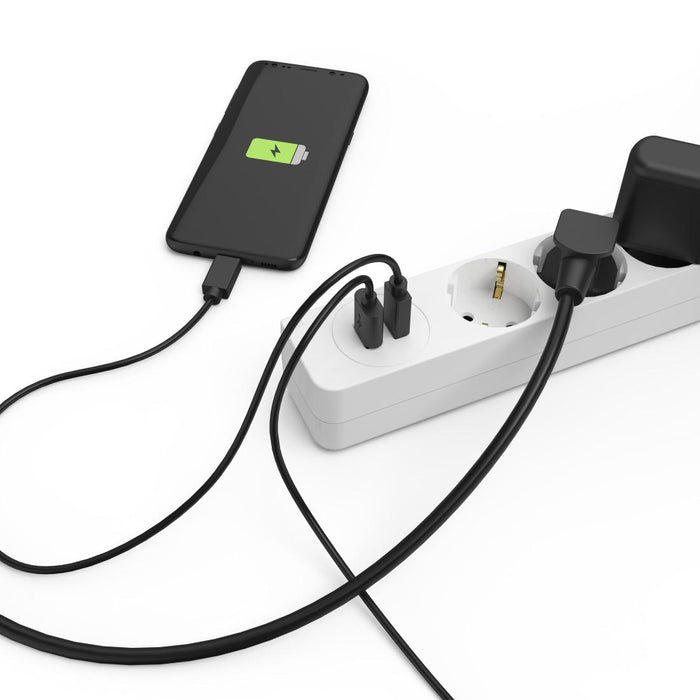 Power adapter HAMA USB 3.4A, 5 sockets, 2x USB, 3400mA, 223183