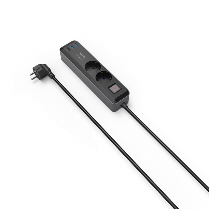 Hama power strip, 2-socket, 1.4 m, 223188