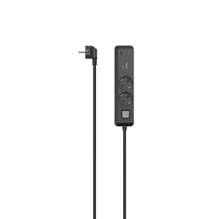 Hama power strip, 2-socket, 1.4 m, 223188