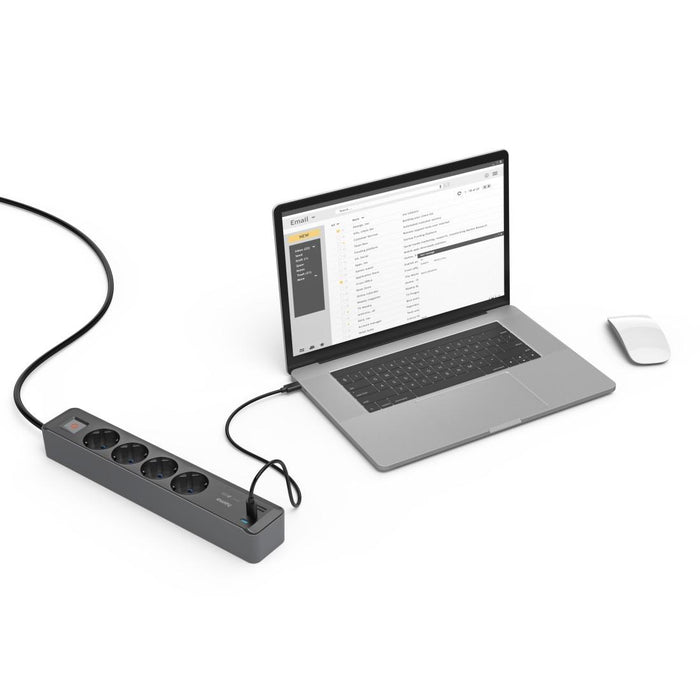 Splitter, 4-sockets, USB-C/A 65 W, PD, HAMA-223189