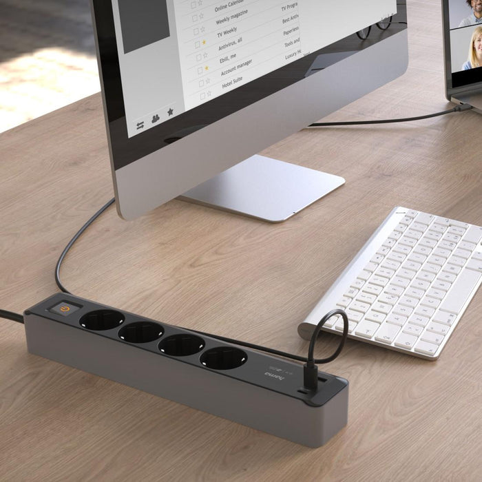Splitter, 4-sockets, USB-C/A 65 W, PD, HAMA-223189