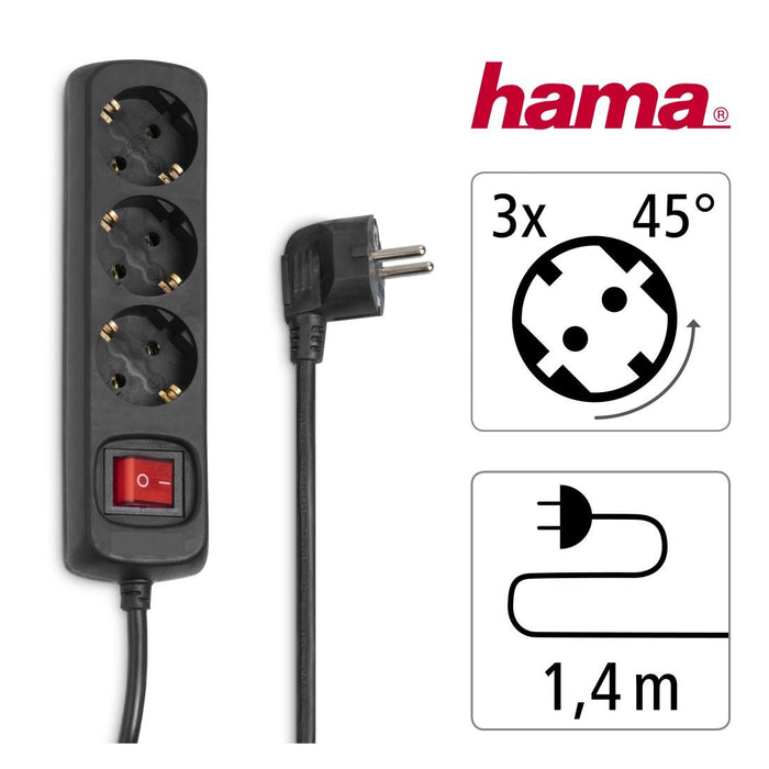 HAMA 3-socket power strip, 30392
