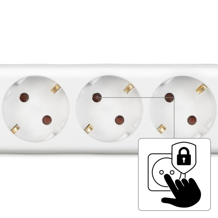 Power strip HAMA 30535 3 sockets, 3m, white with on/off button, child protection