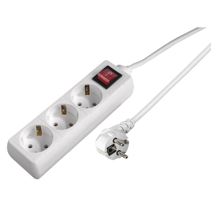 Power strip HAMA 30535 3 sockets, 3m, white with on/off button, child protection