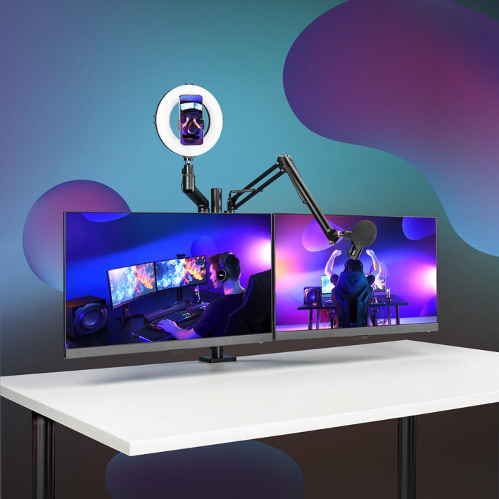 Streaming monitor stand, 4 arms, HAMA-04663