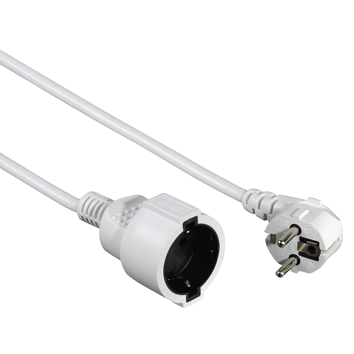Extension power cable HAMA Profi, Shuko male, Shuko female, 3 m, White