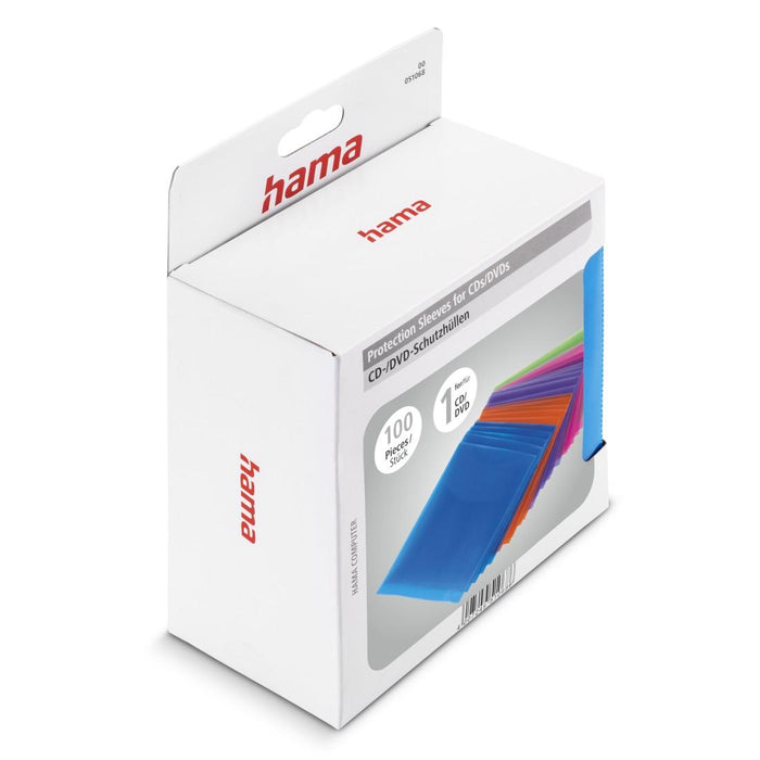 HAMA Protective envelopes for CD/DVD, 100 pcs., colored