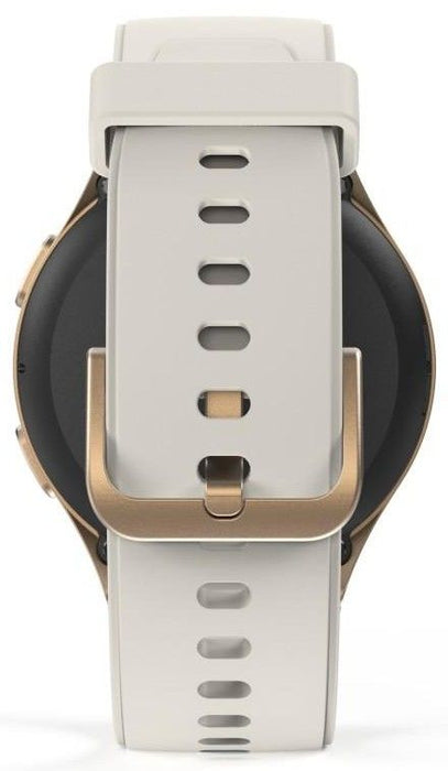 Hama 8900 GPS AMOLED Smartwatch 1.32" with Beige Silicone Strap - Gold