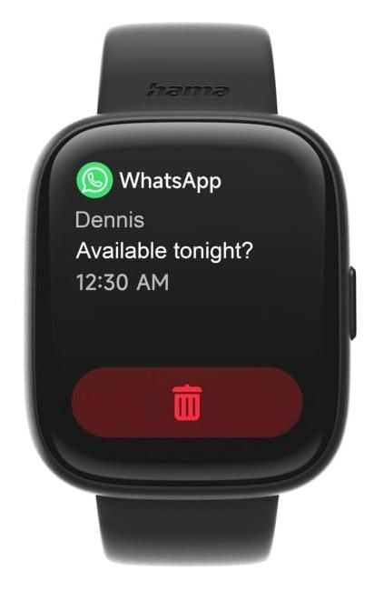 HAMA Smartwatch "4000", call function, sleep analysis, waterproof, 46 mm, black