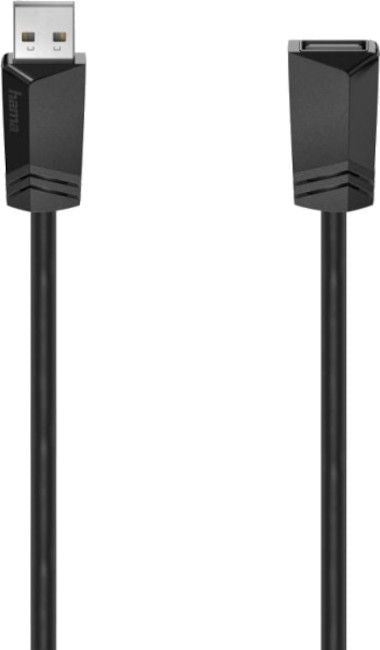 HAMA extension cable, USB-A female - USB-A male, 1.5 m, 480 Mbit/s, Black