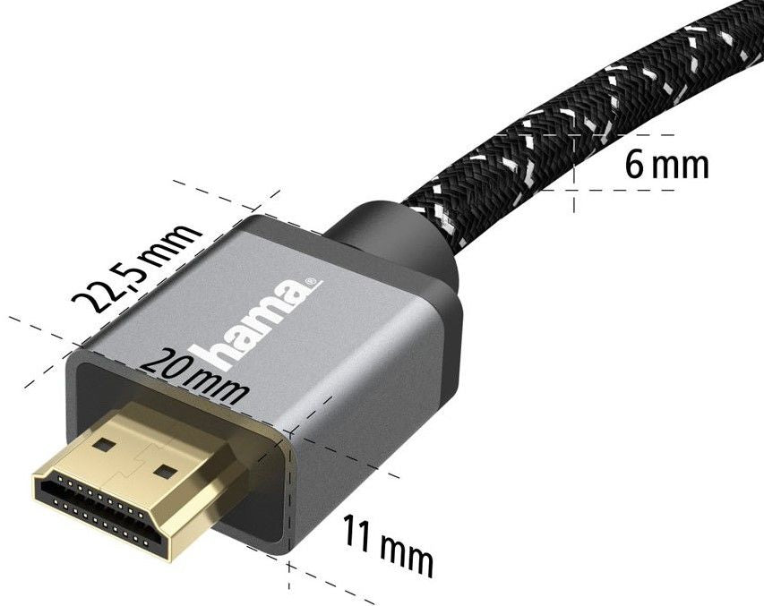 Cable HAMA Ultra HD, HDMI male - HDMI male, 8K, 48GB/s, metal, 2 m, Posl. connectors, Black