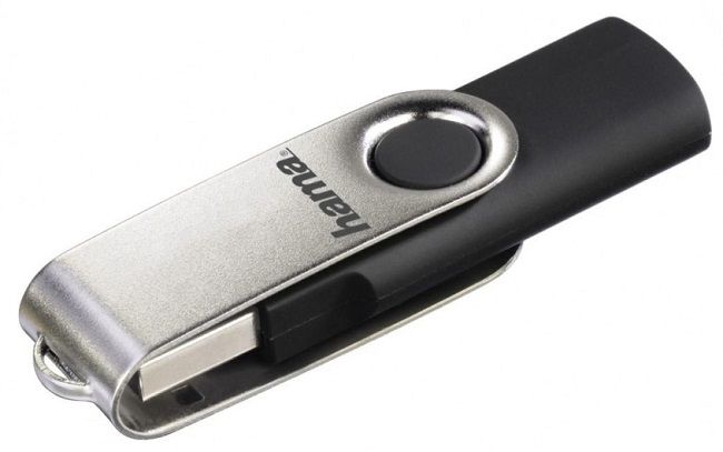 USB flash drive HAMA Rotate, 128GB, 10 MB/s, Black