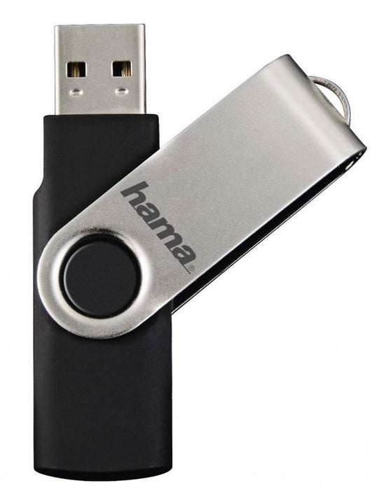 USB flash drive HAMA Rotate, 128GB, 10 MB/s, Black