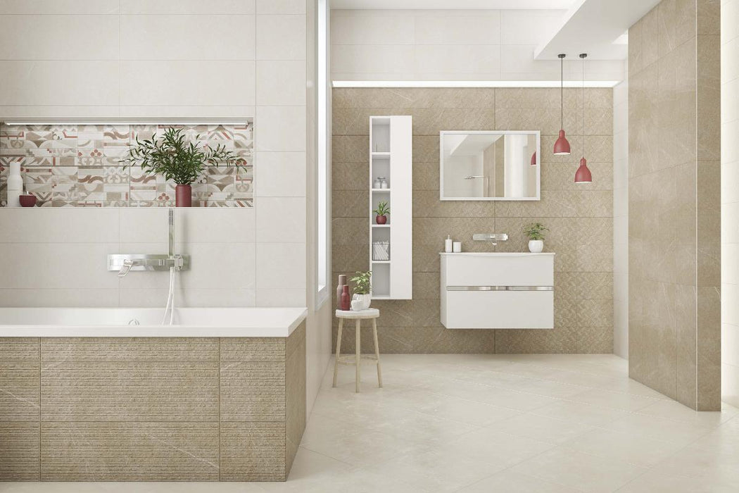 WALL TILE 25X75 SENSI STRUCTURE BEIGE