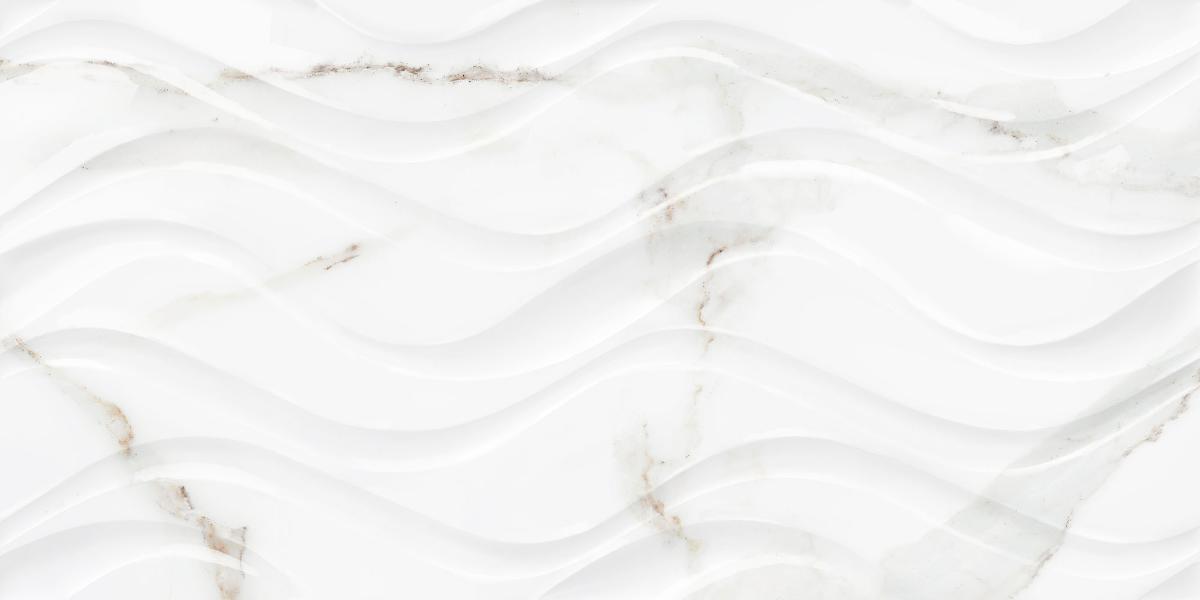 WALL TILE 25X50 DELPHI WAVE WHITE