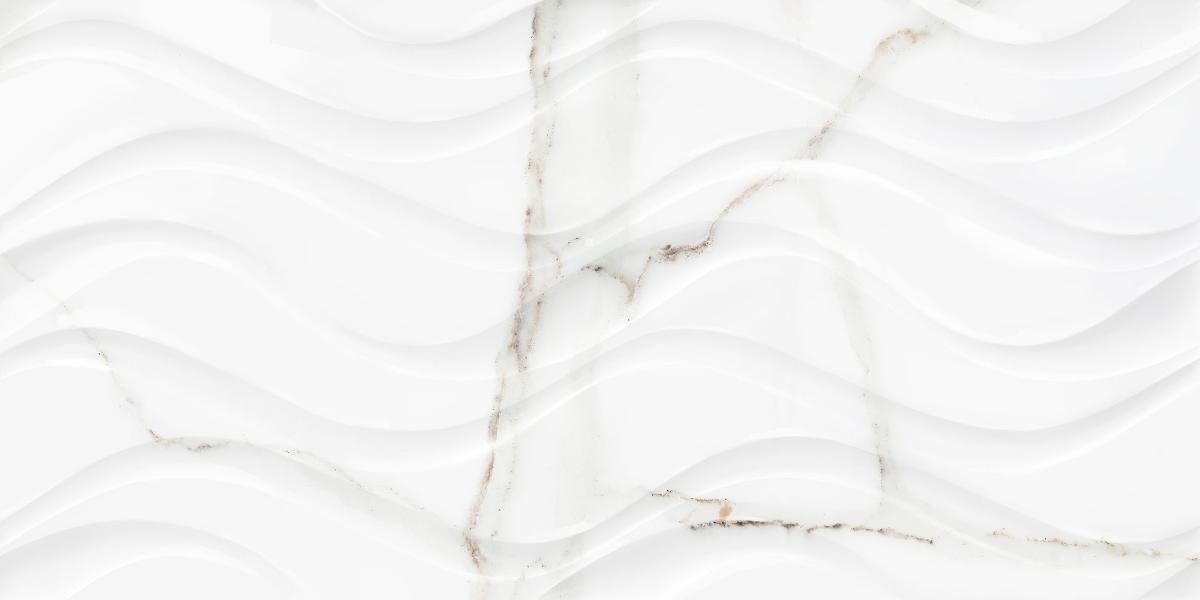 WALL TILE 25X50 DELPHI WAVE WHITE