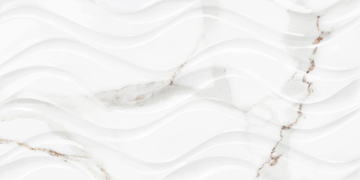 WALL TILE 25X50 DELPHI WAVE WHITE