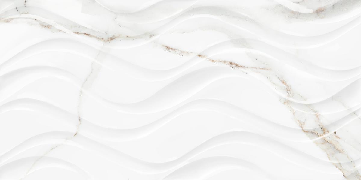WALL TILE 25X50 DELPHI WAVE WHITE
