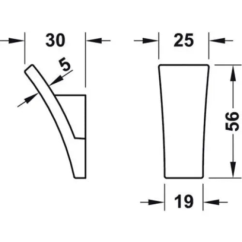 HANGER 25X56 MM NICKEL HAEFELE - Мебелни дръжки и закачалки<<<Обков<<<Инструменти и железария<<<Praktiker&&&Мебелни