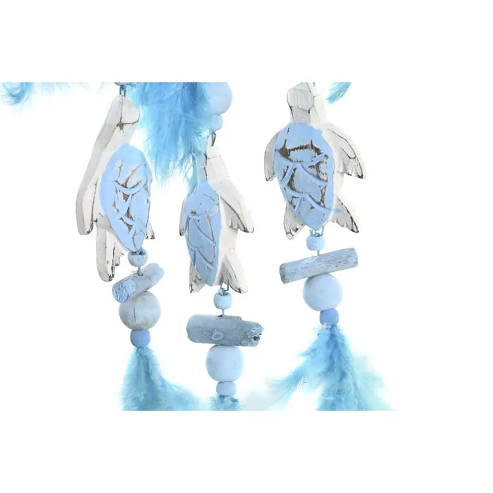 Hanging decoration DKD Home Decor Blue White Feather Mediterranean (14 x 5 x 45 cm) (2 Units) - Декорация и