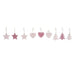 Hanging decoration DKD Home Decor Pink Light Pink Wood 6,5 x 1 x 6,5 cm (9 Pieces) (3 Units) - Декорация и