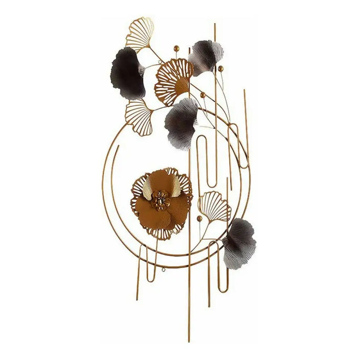 Hanging decoration Gift Decor Blue Copper Golden Metal Flowers Abstract 63 x 121 x 9,5 cm Mural - Декорация и