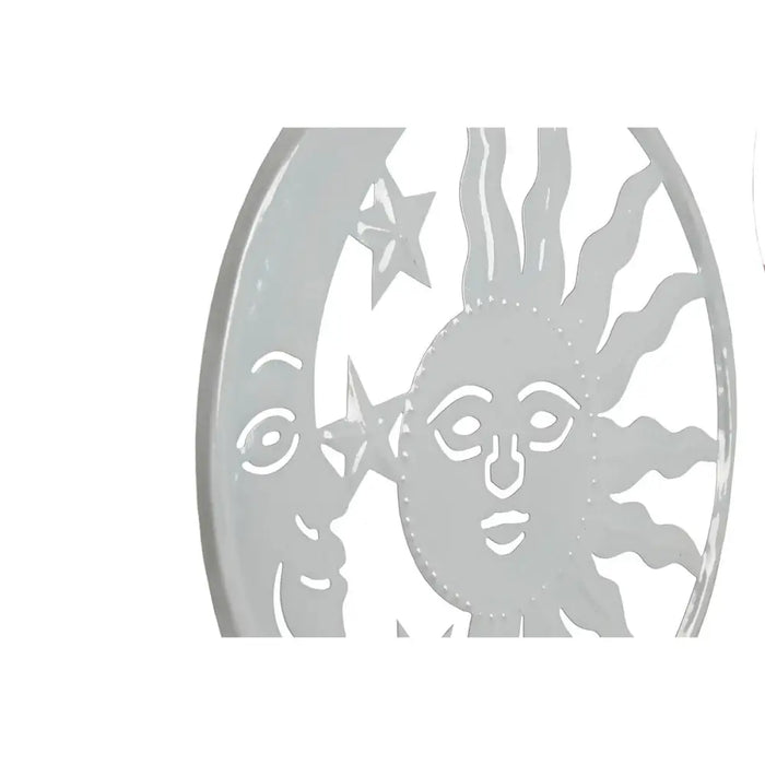 Hanging decoration Home ESPRIT Blue White Grey Pink Iron Moon Sun 33 x 1 x 77 cm (4 Units) - Декорация и