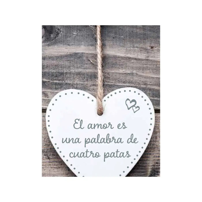 Hanging decoration Magnet & Steel El amor es una palabra de cuatro patas Heart 13 x 13 x 0,8 cm - Декорация и