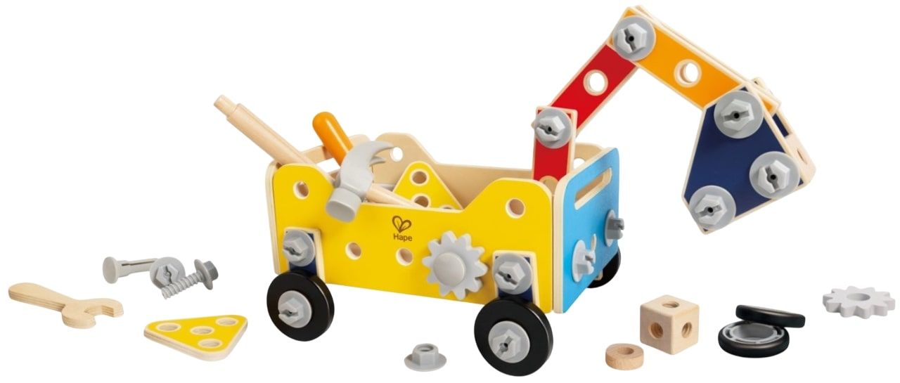 CHILDREN'S TOOL BOX WITH 83 PIECES HAPE