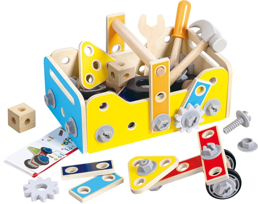 CHILDREN'S TOOL BOX WITH 83 PIECES HAPE