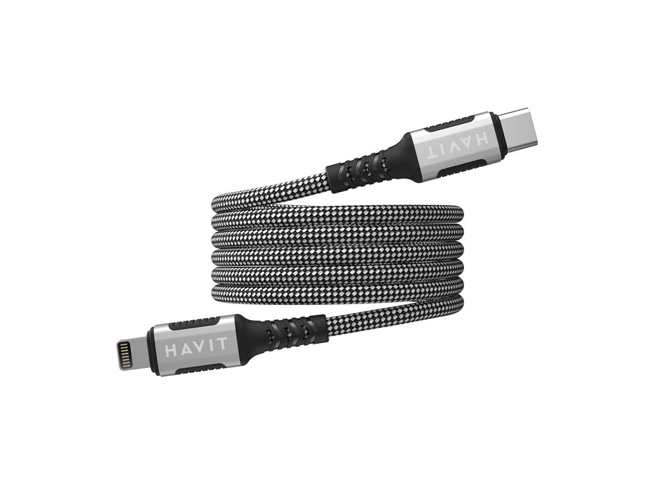 Havit CB6298 - Magnetic USB type C-Lightning cable, 1 m (black)