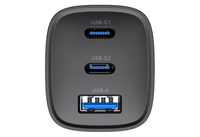Havit UC20 - GaN 65 W three-port travel charger, black